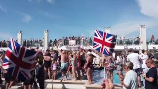 Passengers party before mass brawl on cruise ship [upl. by Naawaj]