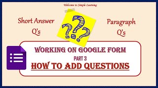 How to Add Short Answer amp Paragraph Questions in Google Form [upl. by Alaric]