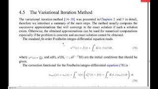 Fredholm Integro Differential Equations by VIM [upl. by Ime]