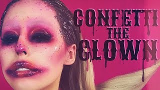 CONFETTI CLOWN HALLOWEEN MAKEUP TUTORIAL  KASEY RAYTON [upl. by Ellener]