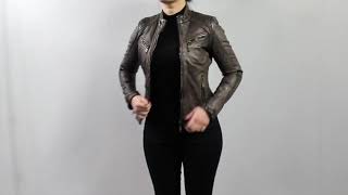 Damen Lederjacke Rihanna Brown [upl. by Ppik]