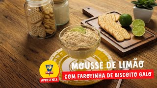 Receita de Mousse de Limão com Farofinha de Biscoito Galo [upl. by Ellesij]