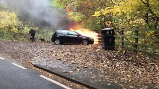 Car fire Bolsterstone  Broomhead reservoir [upl. by Uticas885]