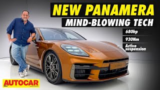 2024 Porsche Panamera  Stronghybrid sports sedan loaded with tech  Walkaround  Autocar India [upl. by Psyche]