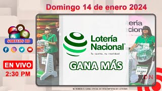 Lotería Nacional Gana Más en VIVO │Domingo 14 de enero 2024 [upl. by Hgielanna]