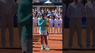 Rafael Nadal On Court Interview after losing the final of Nordea Open 21072024 [upl. by Idnas]