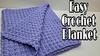 Easy Crochet Blanket  Crochet Beginner Blanket  Bag O Day Crochet Tutorial [upl. by Dailey]