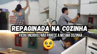 TRANSFORMAÇÃO DA COZINHA😱fui abençoada com os matérias da repaginada 🥹🩷parte final [upl. by Ydal]