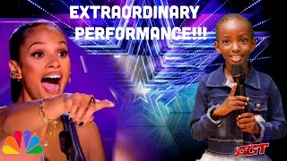 Golden buzzer The little child Neilla of 8yearold makes history on AGT 2024Grand final Results [upl. by Ahsik]