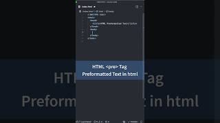 Preformatted Text in HTML  HTML CSS Tutorial for Beginners html [upl. by Feinberg]