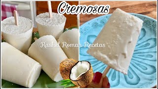 PALETAS HELADAS CREMOSAS DE COCO RIQUÍSIMAS 😋 [upl. by Nozicka]