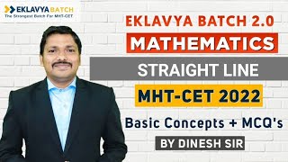 Straight Line MCQ amp PYQ Lecture  EKLAVYA 20 BATCH for MHTCET 2022  Dinesh Sir [upl. by Nwadal]