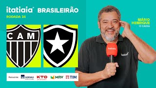 ATLÉTICO X BOTAFOGO AO VIVO NA ITATIAIA  REACT DO BRASILEIRÃO [upl. by Eimat898]