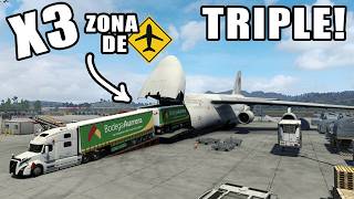 Trailer TRIPLE Saliendo de un AVIÓN en el Aeropuerto de Guadalajara American Truck Simulator [upl. by Triplett]