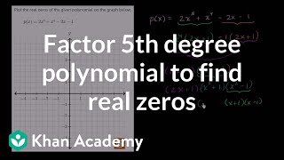 Factoring 5th degree polynomial to find real zeros  Algebra II  Khan Academy [upl. by Ciri]