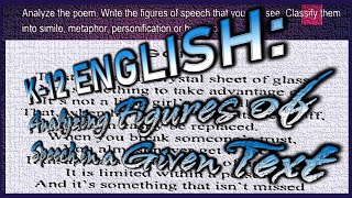 K12 English  Analyzing figures of speech simile metaphor personification hyperbol [upl. by Tansy]