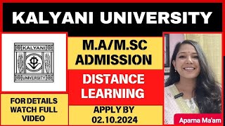 Kalyani University Distance PG Admission 2024  Kalyani University MAMSC Admission 2024  pg wb [upl. by Einnok706]