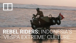 Indonesia’s ‘Vespa Extreme’ brotherhood in endless race to stand out with modified classic bikes [upl. by Nnyledam303]