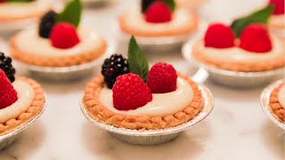 Mini Fruit Tarts  Vanilla Custard w Berries [upl. by Eet]