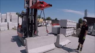 Forklift Beam to Lift Concrete Blocks and Slabs  BETONMOULDS [upl. by Llerrah741]