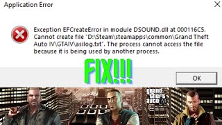 SUPER EASY GTA 4 How to Repair Error EFCreator in Module Dsounddll [upl. by Bethena131]