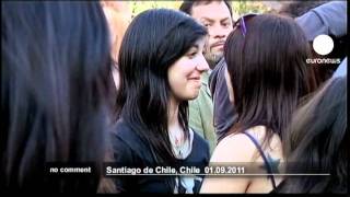 Chilean students kiss in protest [upl. by Eveline]