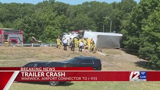 I95 onramp closed in Warwick due to tractortrailer crash [upl. by Flanagan]