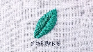 Embroider Leaves with the Fishbone Stitch [upl. by Ateuqirne]