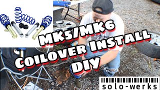 MK5MK6 GTI Coilover Install DIY SoloWerks [upl. by Murry958]