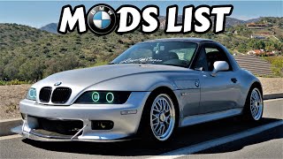 BMW Z3 FULL MODS LIST 2021 [upl. by Egarton83]