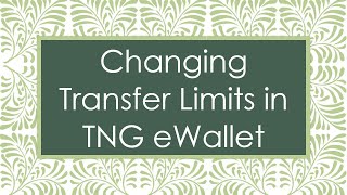 Changing Transfer Limits in TNG eWallet [upl. by Suriaj956]