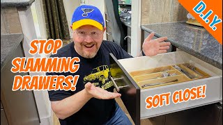 How To Make Your Drawers Soft Close  Cheap And Easy [upl. by Ttelrats928]