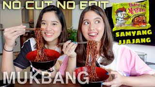 NO CUT NO EDIT  MUKBANG SAMYANG JJAJANG BARENG Aurelliaurel BOBROKNYA KELIATAN [upl. by Nnadroj222]