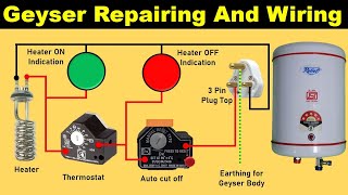 Water Geyser Wiring and Repairing in Hindi  Geyser Electrical Connection  Electrical Technician [upl. by Enajharas991]