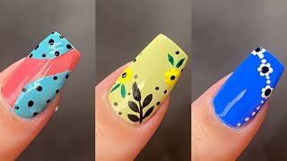 Diseños de uñas  uñas decoradas Easy simple nail art at home [upl. by Frohman584]