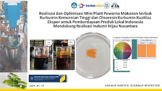 Realisasi MiniPlant Produksi Serbuk Kurkumin  Matching Fund Kedai Reka 2023 Universitas Gadjah Mada [upl. by Sturges529]