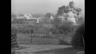 40mm Bofors crew engaging enemy aircraft as a bomb falls nearby in Nettuno on February 8th 1944 [upl. by Tremml]