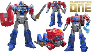 Transformers ONE Power Flip Optimus PrimeOrion Pax 4 different modes with lights and sounds [upl. by Niatsirk753]