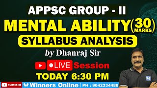 APPSC GrII MENTAL ABILITY 30M Syllabus Analysis Winners Online [upl. by Franzen]