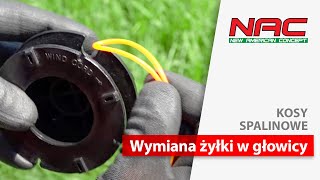 Wymiana żyłki w głowicy do kosy spalinowej NAC BP54030BV [upl. by Barny]