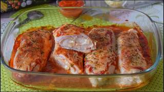 Pechugas de pollo RELLENAS y al HORNO  Fáciles y deliciosas [upl. by Karame]