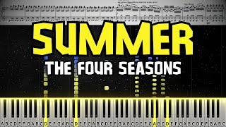 Summer  The Four Seasons by Antonio Vivaldi  Piano Tutorial with Sheet Music [upl. by Cordula340]