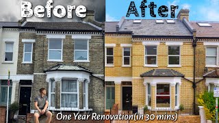 1 YEAR in 30 minutes RENOVATING an OLD LONDON VICTORIAN TERRACED HOUSE into DREAM HOME [upl. by Alvita510]