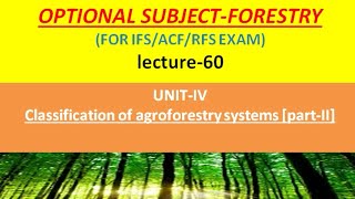 lec60 UNITIVClassification of agroforestry systems partII [upl. by Hailey]