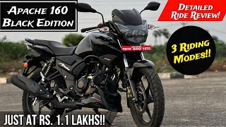 2024 Apache 160 Black Edition Ride Review  Just At 11 Lakhs [upl. by Anir953]