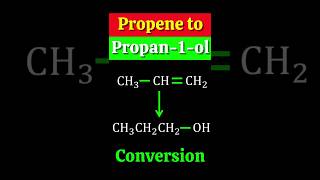 Propene to Propan 1 ol conversion Organic chemistry shorts [upl. by Bodwell387]