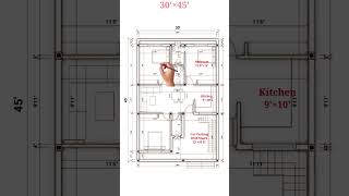 30×45 House Plan  30×45 House Design  floorplan houseplan housedesign shorts [upl. by Lissi921]