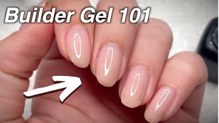 Easiest Way to Apply Builder Gel to Natural Nails [upl. by Enyalaj]