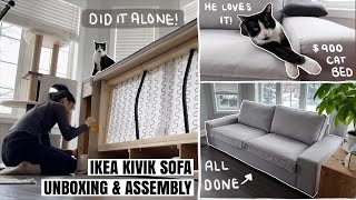 I put together the 183lb KIVIK SOFA on my own  Ikea Orrsta Light Gray Unboxing amp Assembly 2022 800 [upl. by Sreip]