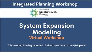 ESIG Integrated Planning Workshop System Expansion Modeling [upl. by Toby65]